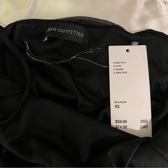 NWT Adorable spaghetti strap black mini dress with black slip and ruched mesh - Picture 6 of 6